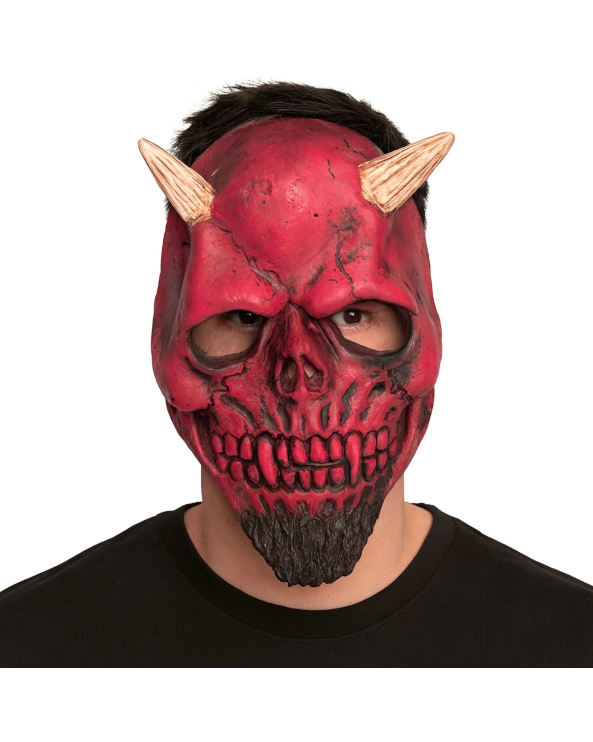 1 Oceana Adult Red Devil Latex Mask - One Size - Red, 1 of 3
