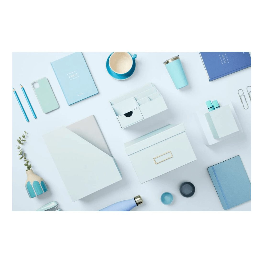 4 Otto Pastel Desk Organiser Blue, 4 of 5