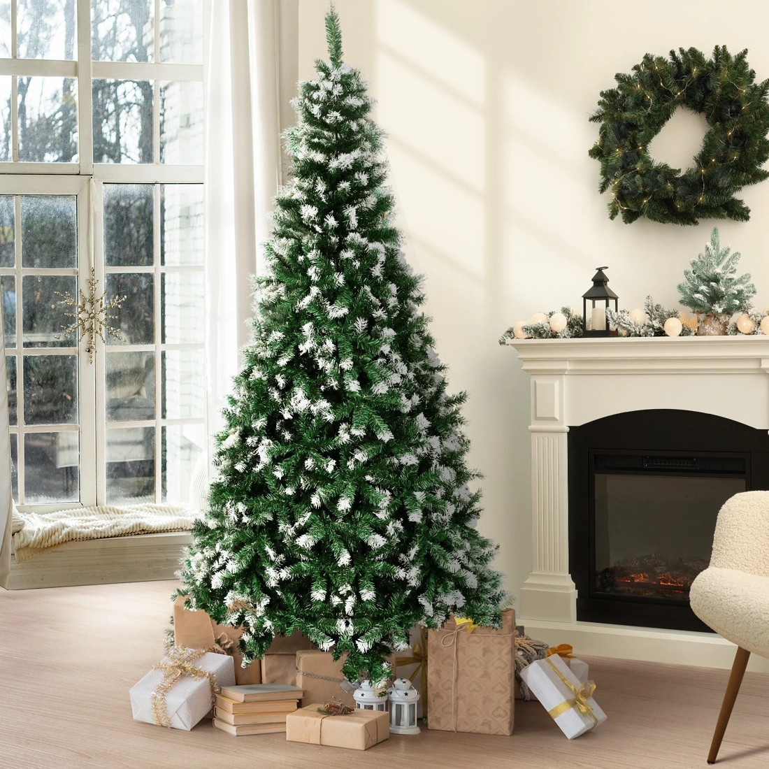 2 Tinseltown Christmas Tree 2.4M 8FT Xmas Trees Snowy Decorations 1400 Tips - Green, 2 of 8