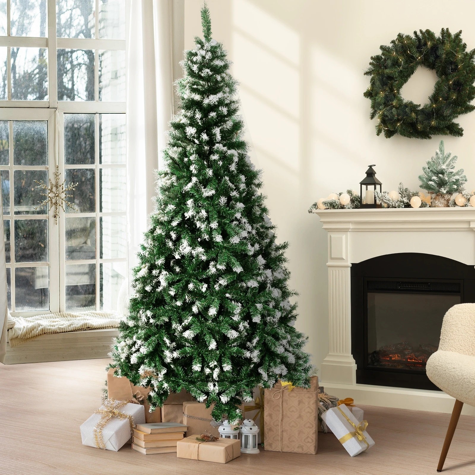 2 Tinseltown Christmas Tree 2.4M 8FT Xmas Trees Snowy Decorations 1400 Tips - Green, 2 of 8