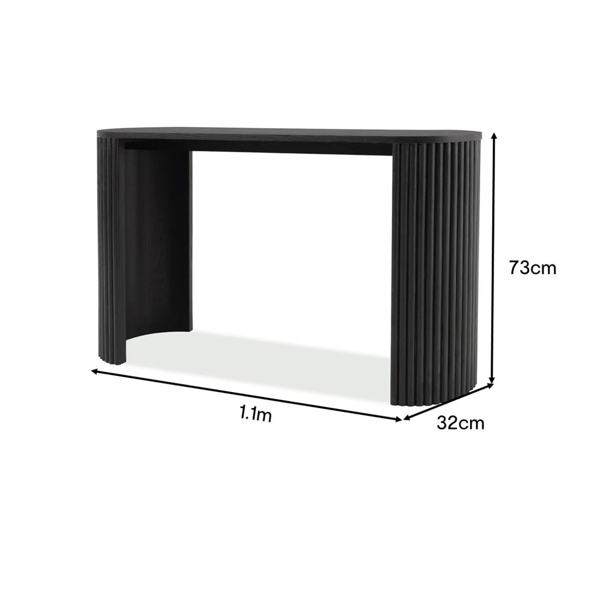 8 Ribbed Console Table - Black, 8 of 8