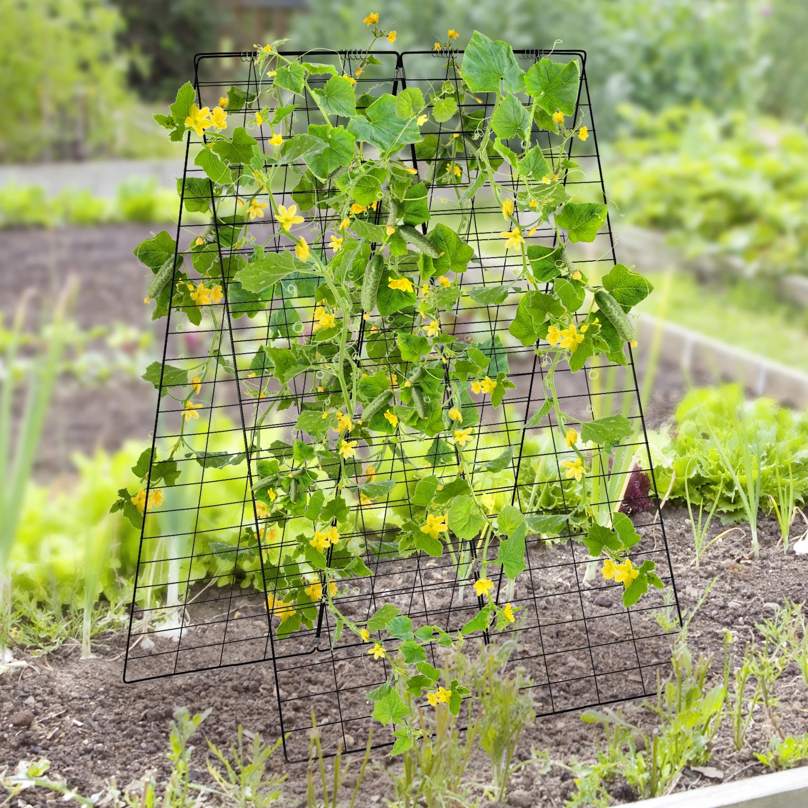 2 Costway 2PCS Climbing Plant Support Garden Trellis w/Stake for Greenhouse, 2 of 4