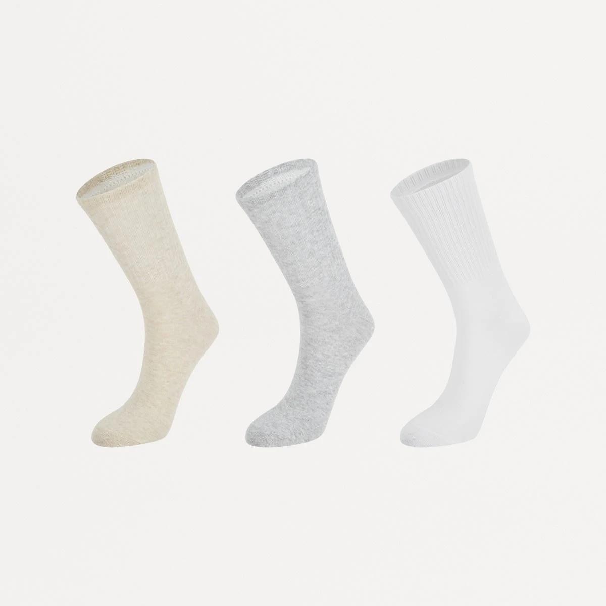 2 3 Pack Rib Quarter Crew Socks TEDDY RIB MULTI PACK SOCK, 2 of 3
