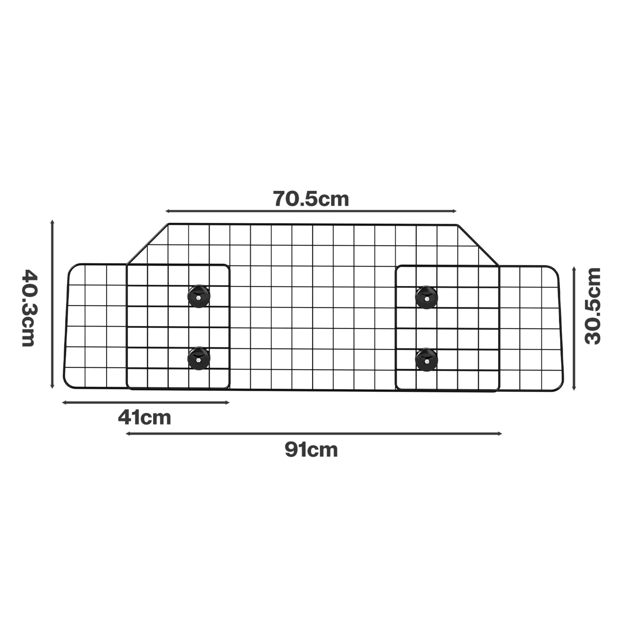 3 Pawz Dog Car Barrier, Wire Mesh Guard , - Black, 3 of 9