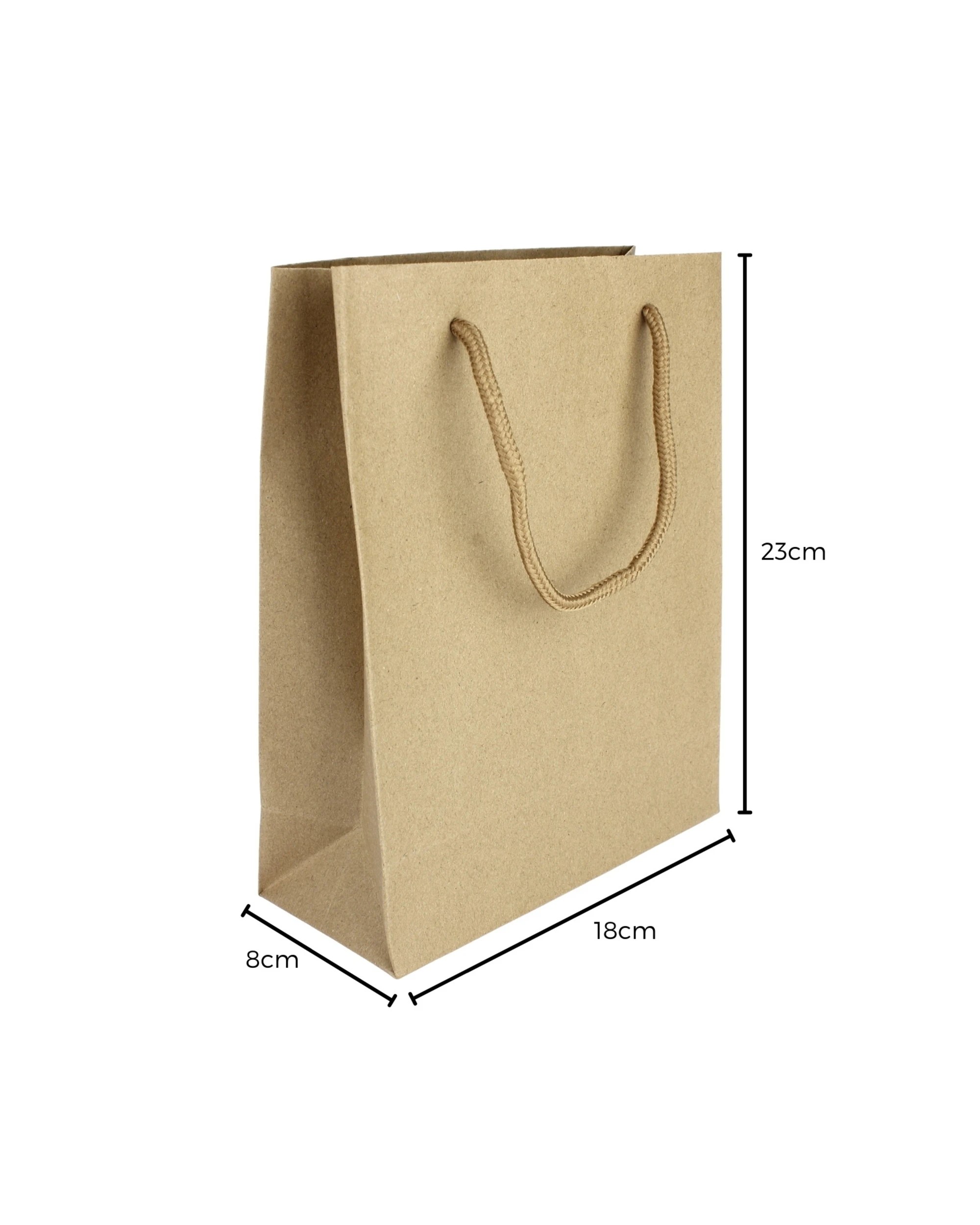 2 Partyrama Brown Kraft Paper Gift Bags 23cm x 18cm x 8cm Pack of 12 - Brown, 2 of 2