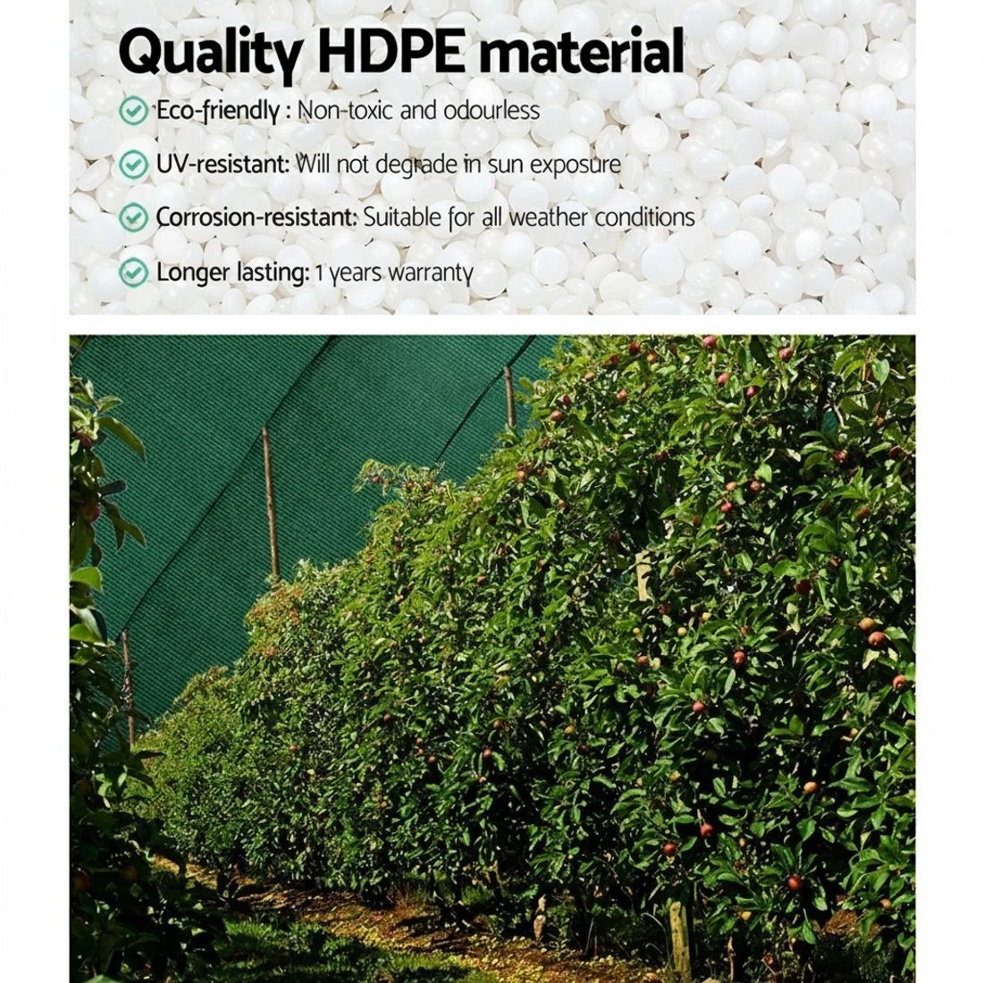 5 Instahut 50% Shade Cloth 3.66x10m Shadecloth Sail Heavy Duty - Green, 5 of 5