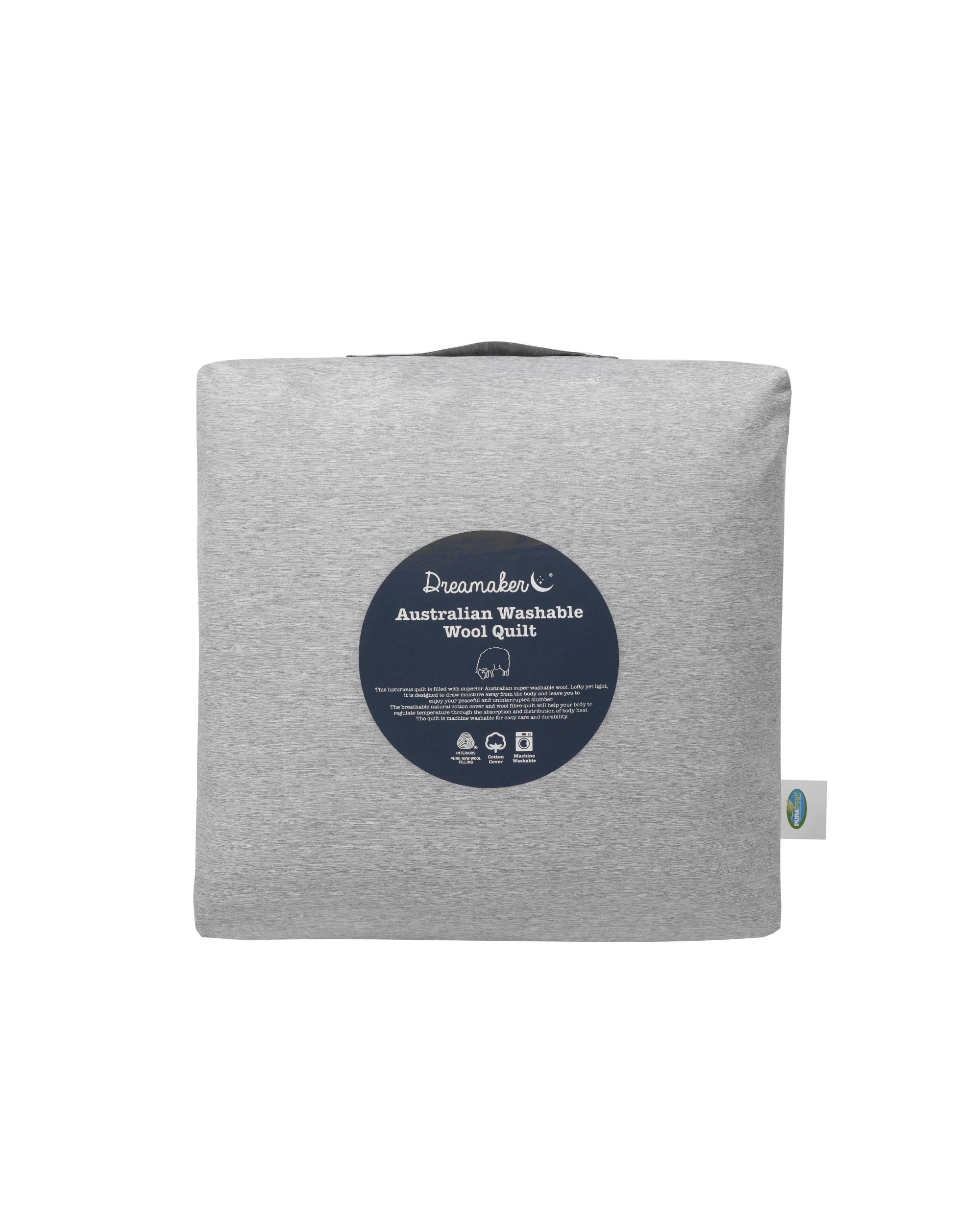 4 Dreamaker 500GSM Winterweight Australian Washable Wool Quilt - King Single Bed - White, 4 of 4