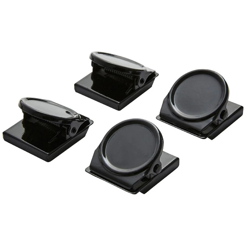 1 J.Burrows Magnetic Clips Round Black 4 Pack, 1 of 4