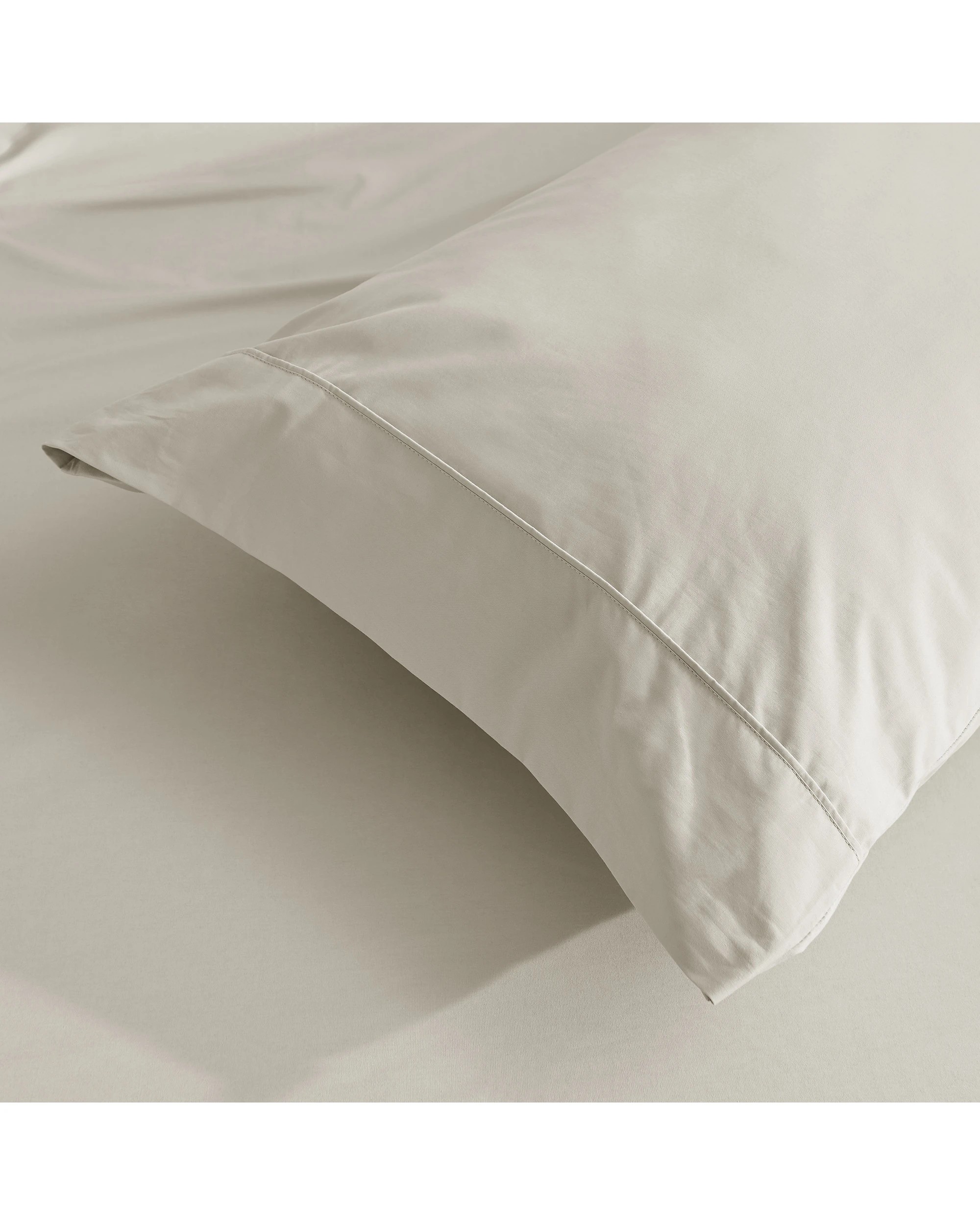 3 Dreamaker 300TC Cotton Percale King Pillowcase Twin Pack - Oat, 3 of 6