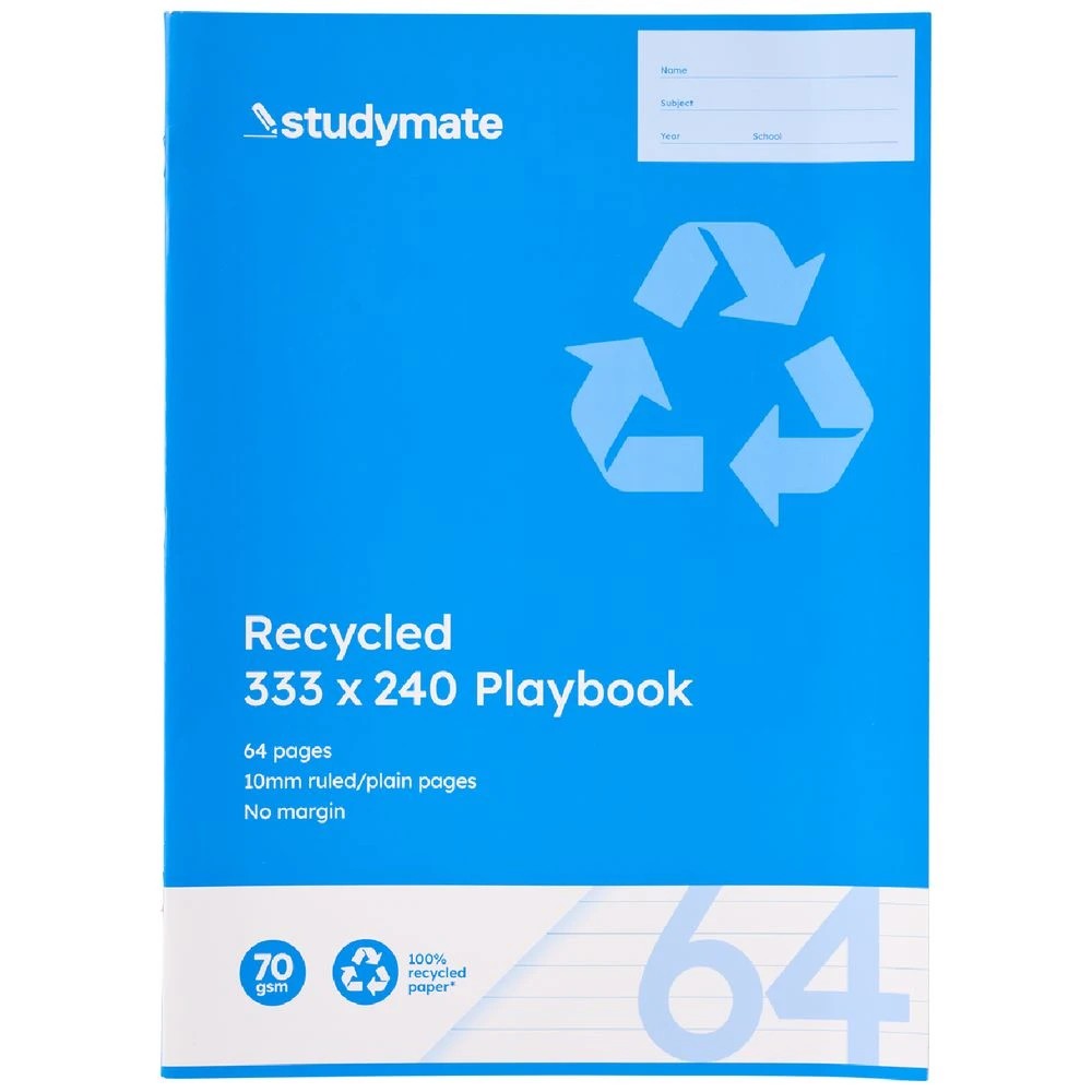3 Studymate 333x240mm 70gsm 10mm Playbook QLD 64 Page Recycled, 3 of 3
