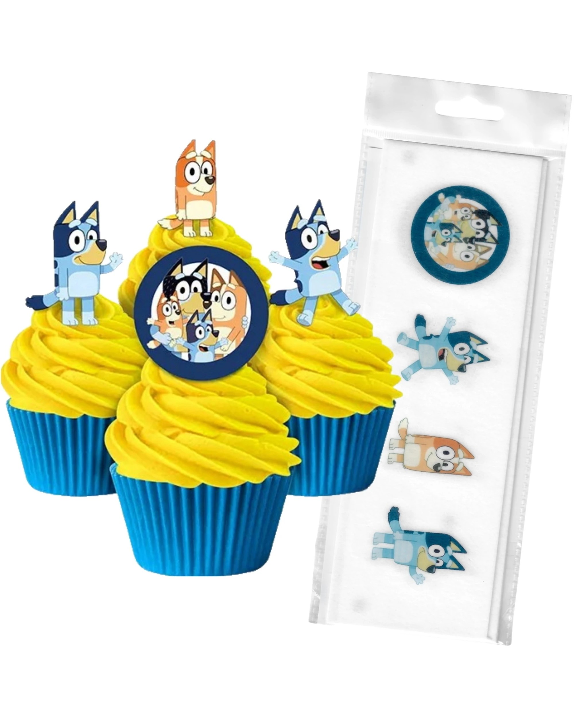 1 Bluey Bluey Edible Wafer Cupcake Toppers Pack of 16, 1 of 2