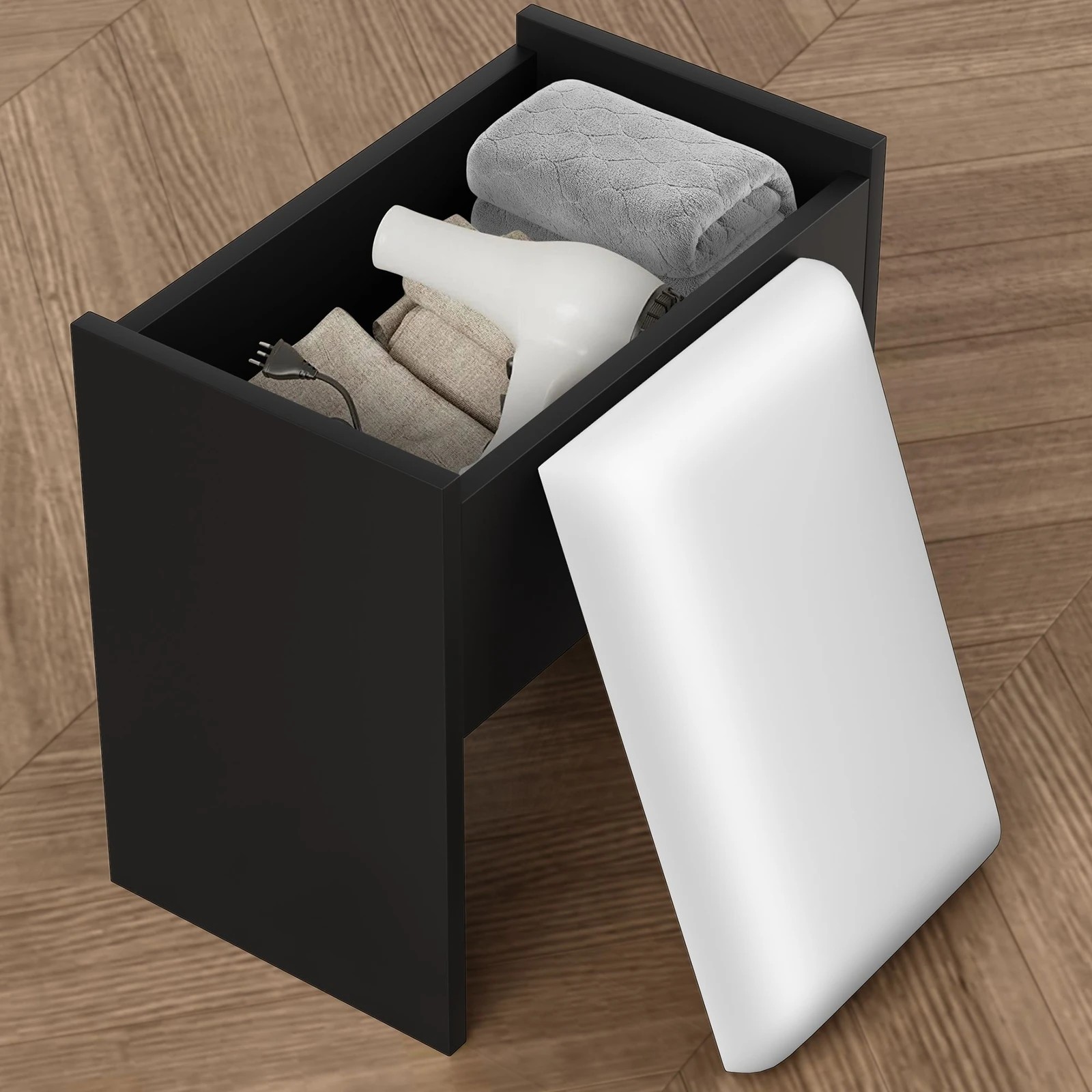 7 Alfordson Dressing Table Stool Floating Makeup Mirror Vanity Desk LED - Black White, 7 of 10