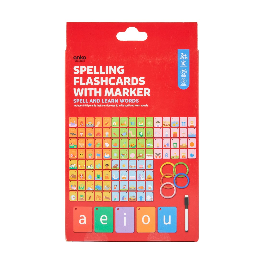 4 Spelling Flashcards with Marker, 4 of 4