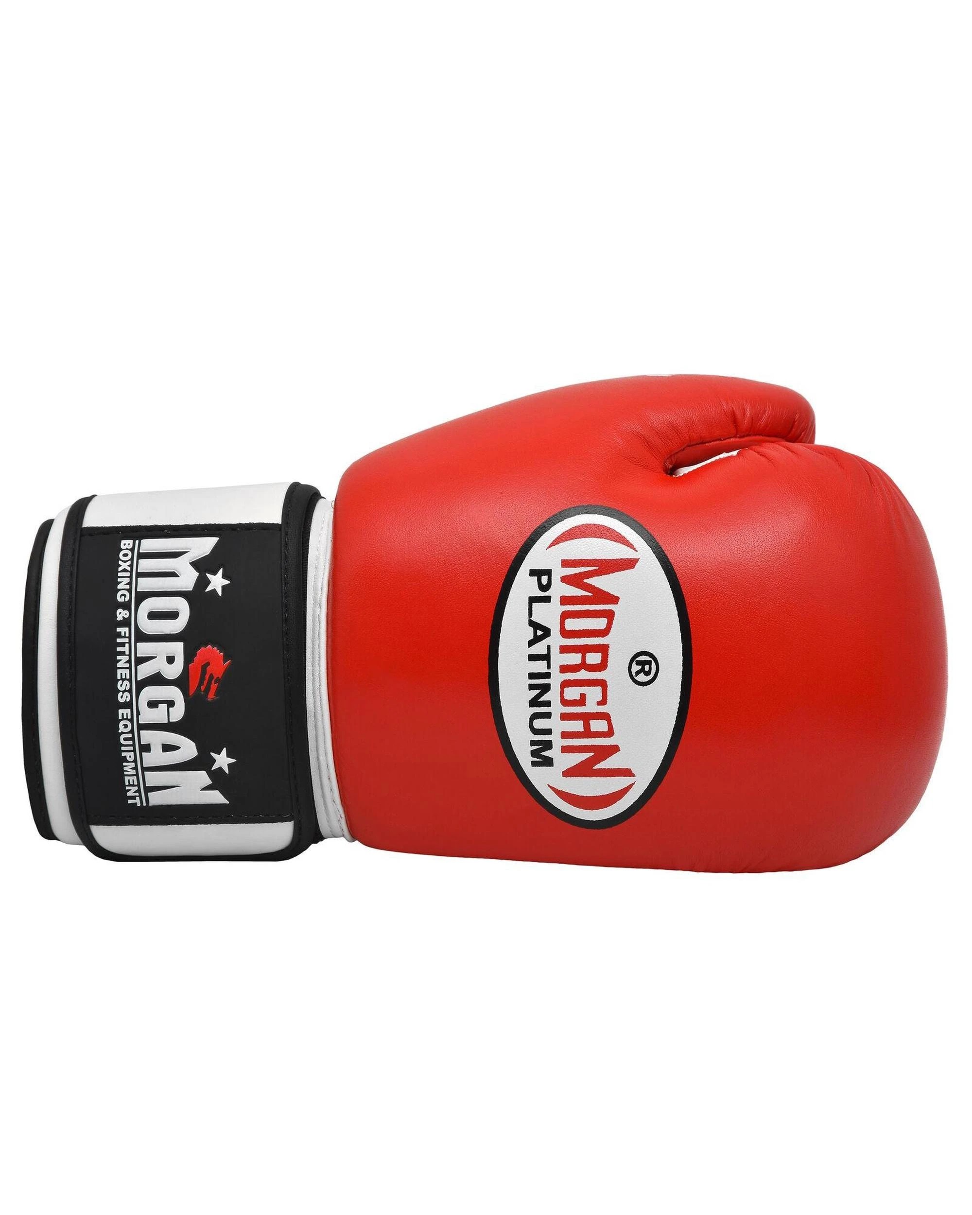 5 Morgan Sports V2 Platinum Leather Sparring Gloves 12oz - Red, 5 of 5