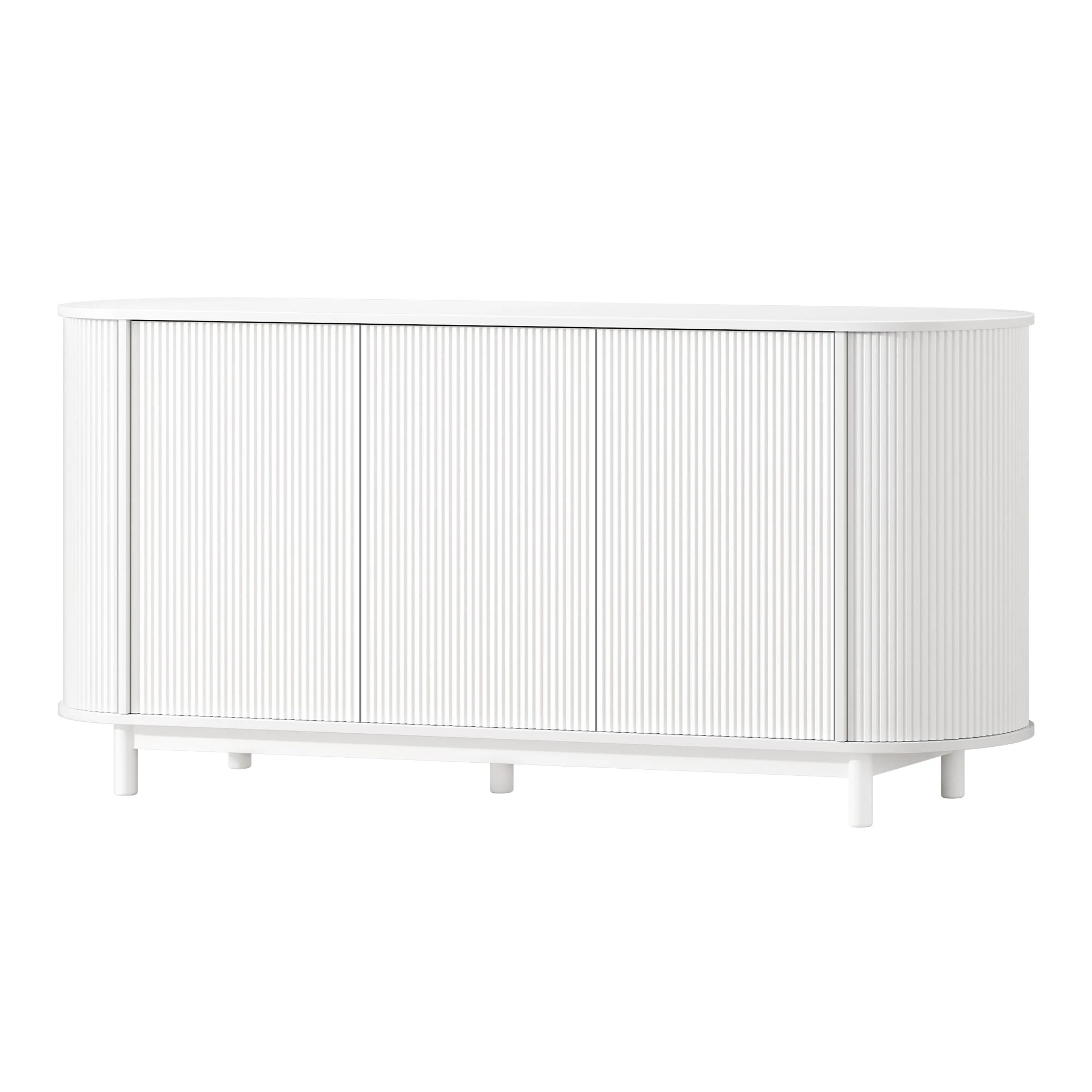 1 Alfordson Buffet Sideboard Cupboard Cabinet Storage Kitchen Pantry Hallway Table - White, 1 of 10