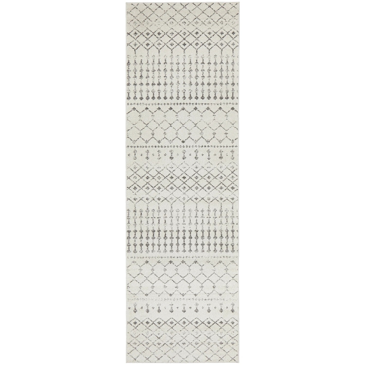 1 Common Ground Rugs Lustre Elsa 300x80cm Runner - Medium Pet Friendly Rug - Silver, 1 of 5
