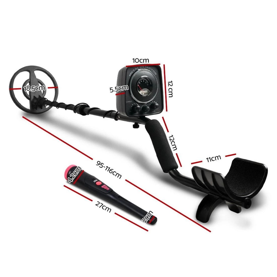 2 Weisshorn Metal Detector 160MM Deep Sensitive Water Resistant Pinpointer Treasure Hunter - Black, 2 of 4