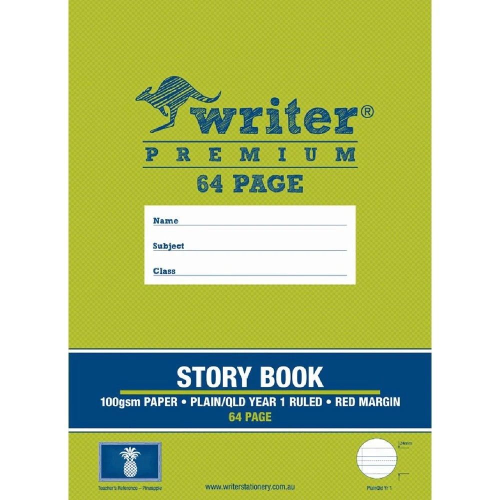 1 Writer Premium Story Book QLD Year 1 Ruled 64 Page, 1 of 3