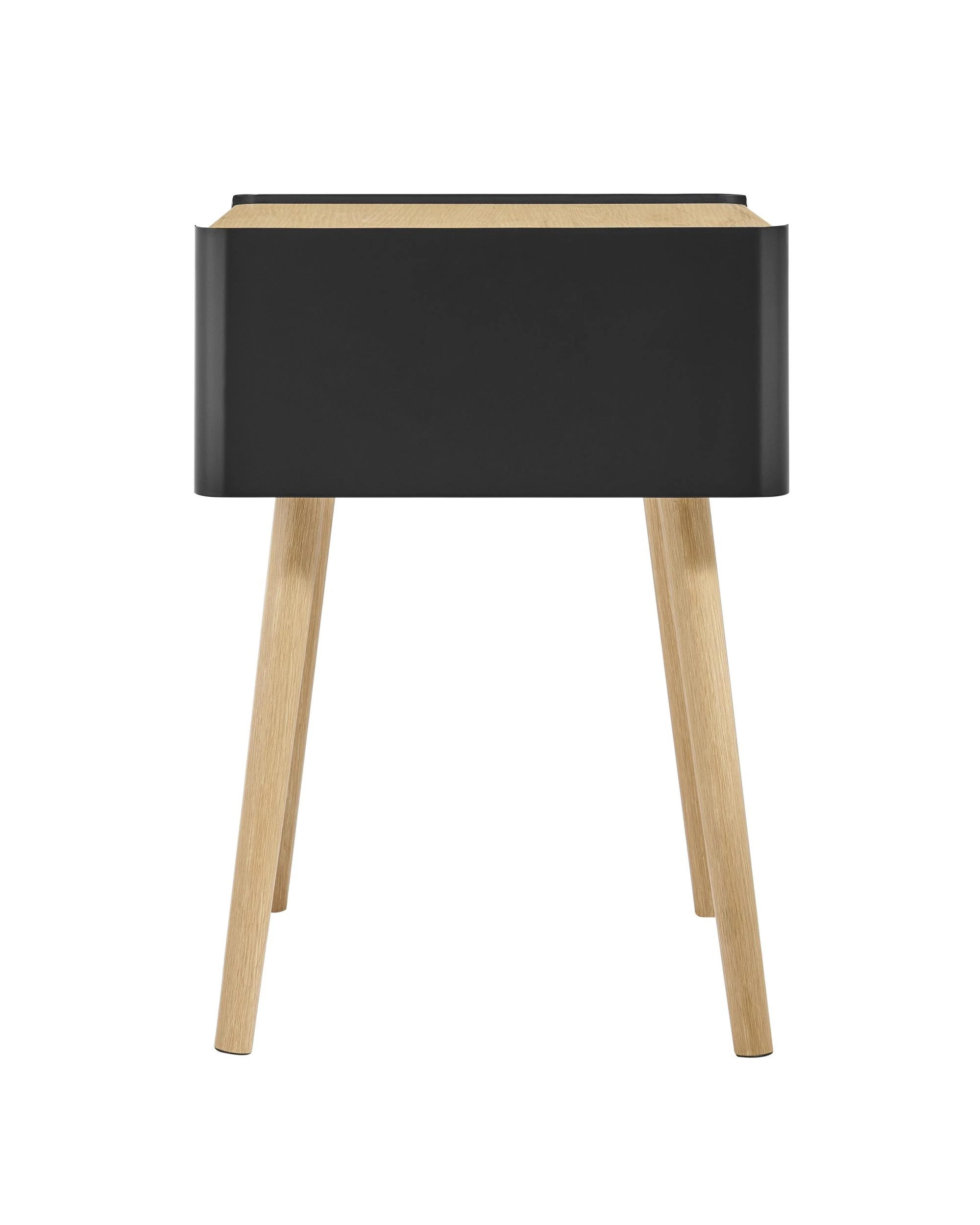 5 Kodu Side Table Bedside Shelf Square - Black, 5 of 9