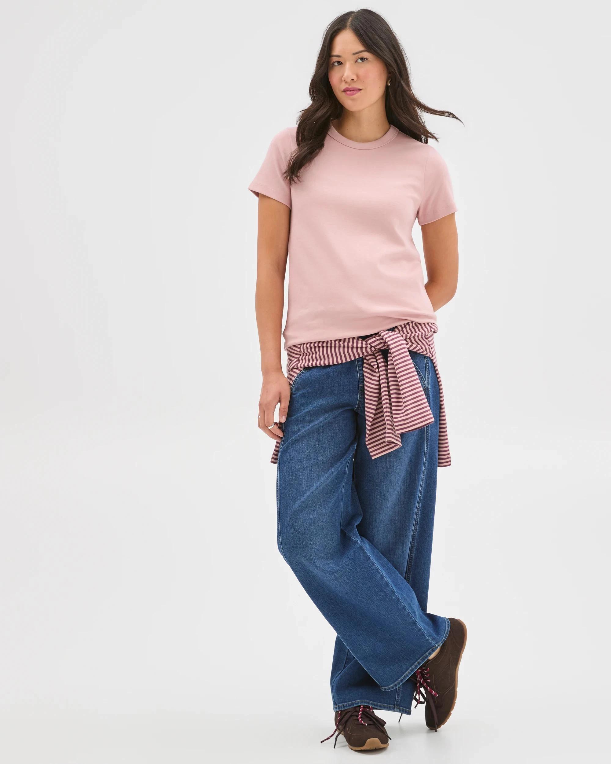 1 Target Woman Australian Cotton Interlock Neat T-Shirt SOFT BLUSH, 1 of 6