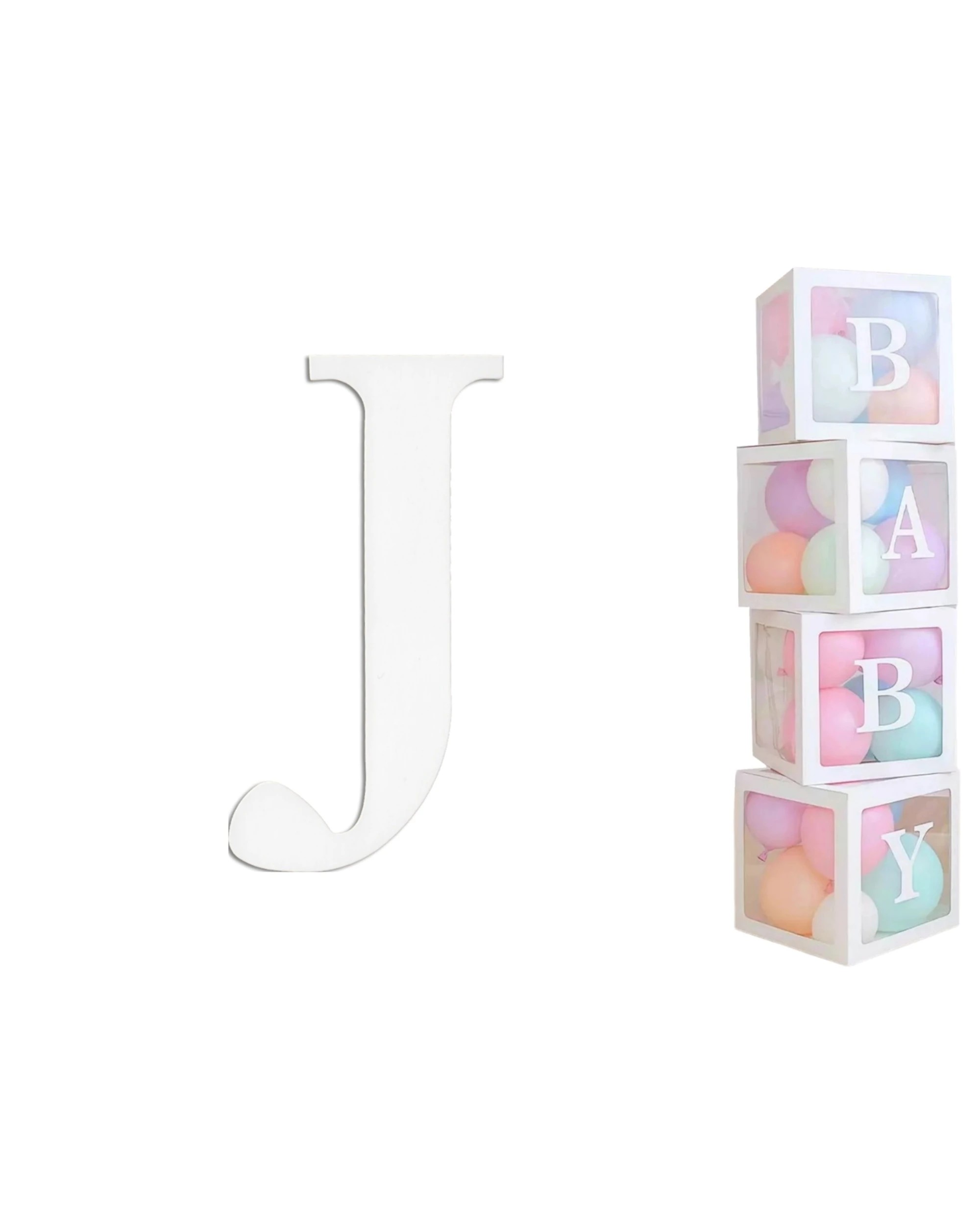 1 Party Maker Cardboard Letter J Pack of 2 - White, 1 of 3