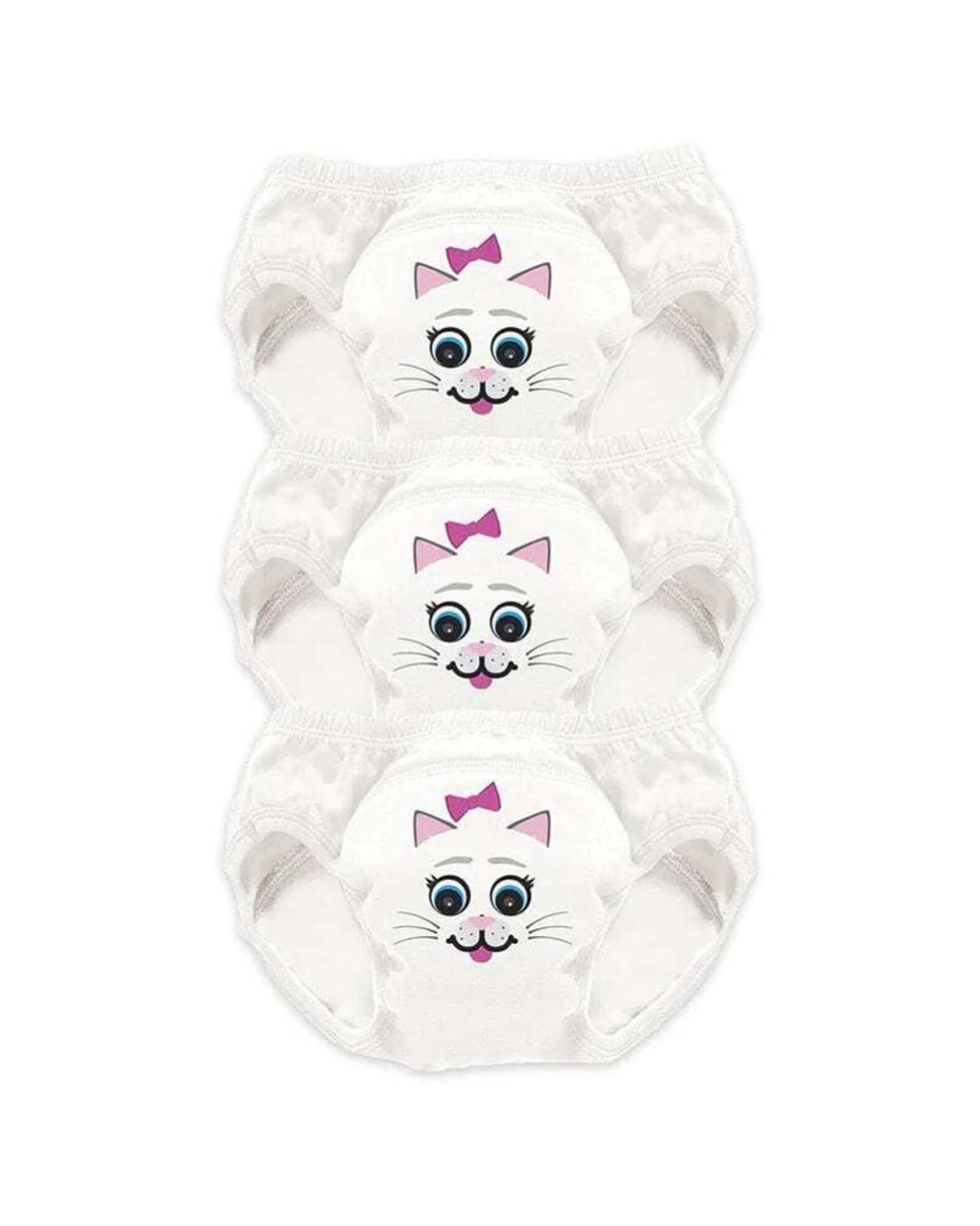 1 My Carry Potty 3pc Toddler Toilet Training Cotton Pants Cat 2-3y - White, 1 of 2