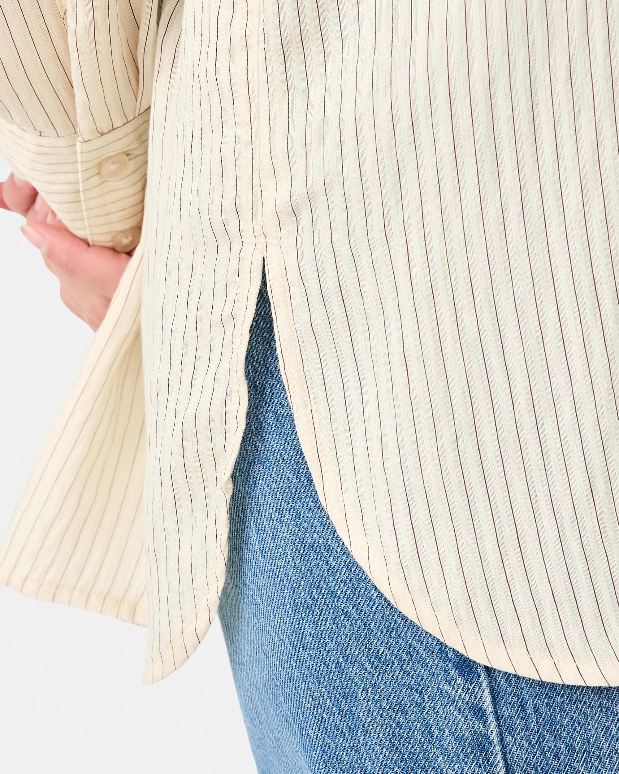 9 Long Sleeve Stripe Shirt Strp Crepe, 9 of 9