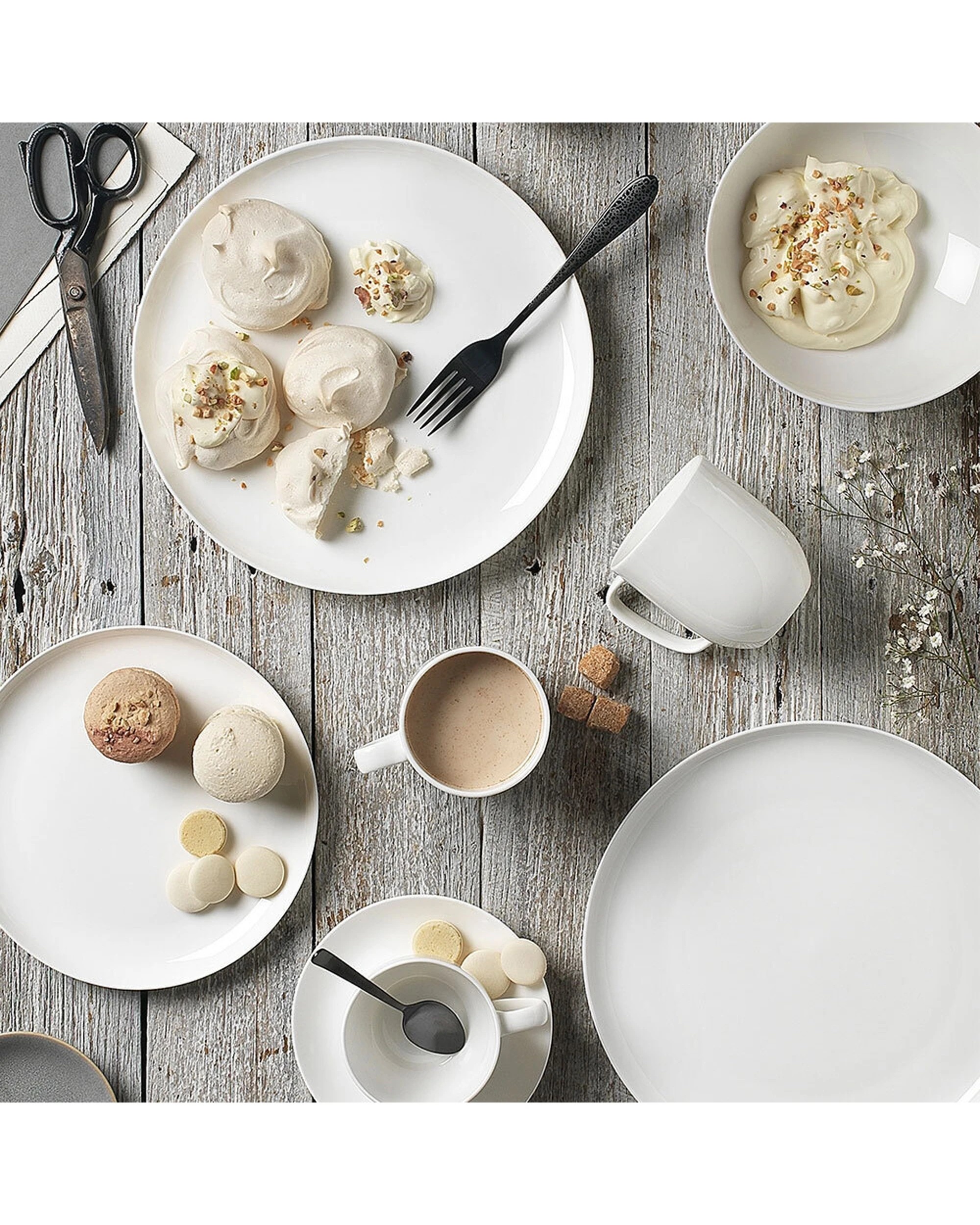 5 Ecology 12pc Canvas Coupe Dinner Set Fine Bone China High Gloss Finish - White, 5 of 5