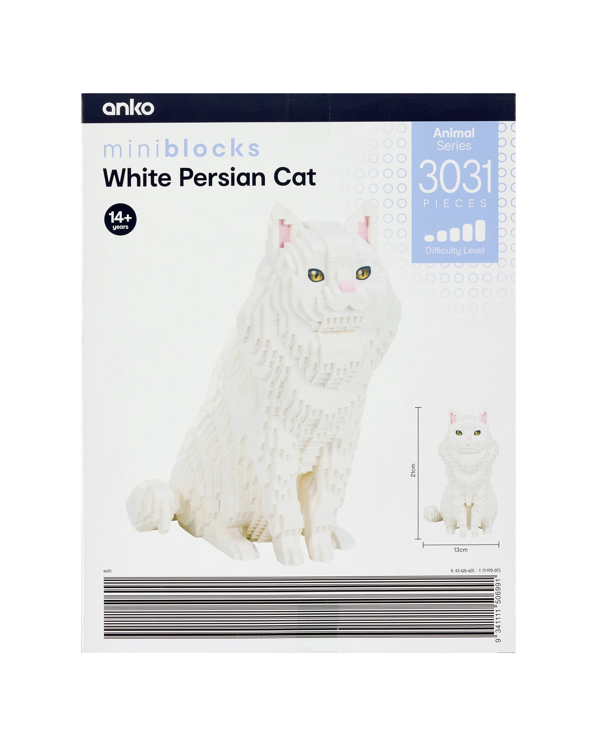 3 3031 Piece Mini Blocks: Animal Series White Persian Cat, 3 of 3