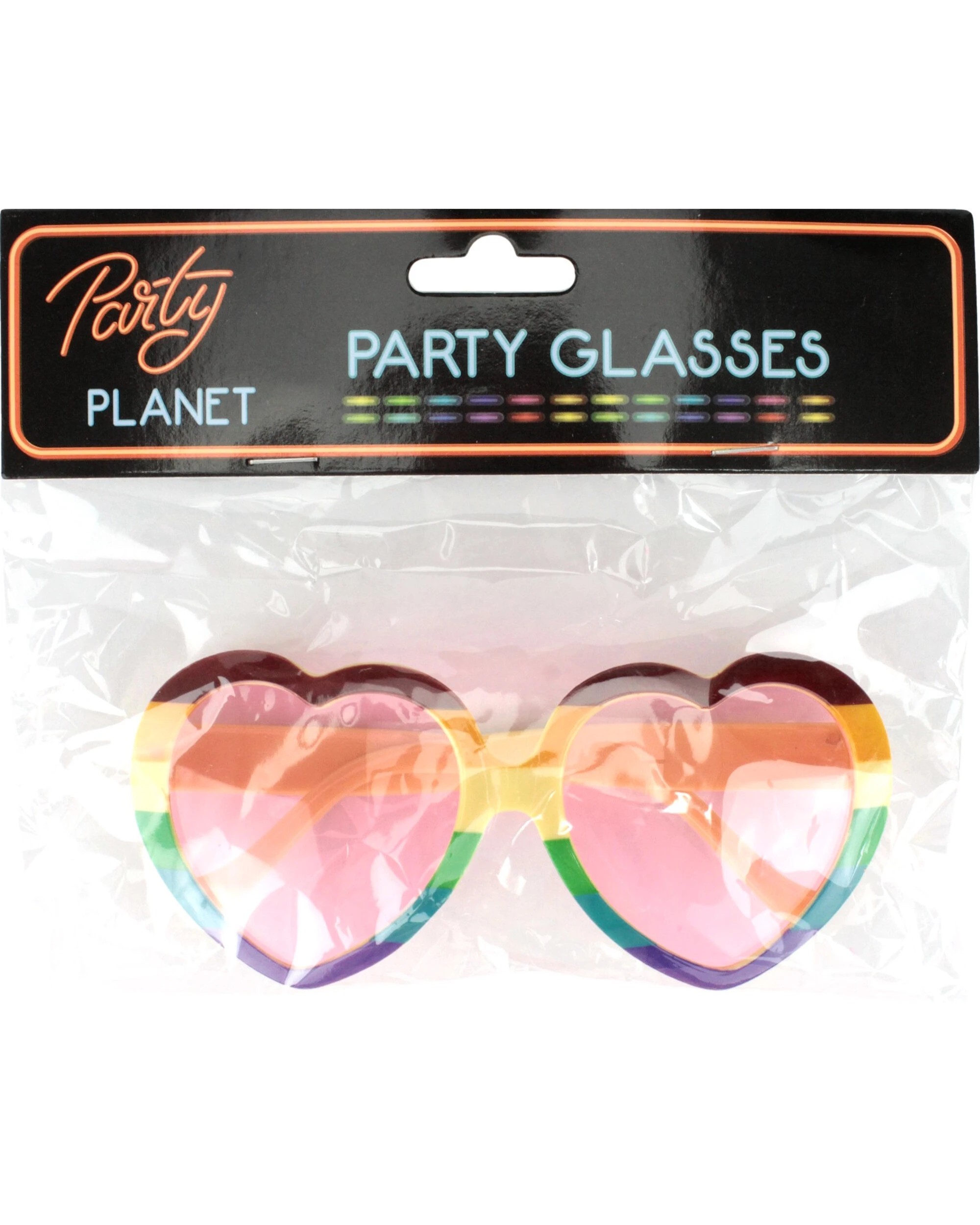 2 Party Planet Rainbow Heart Party Glasses - Multi, 2 of 3