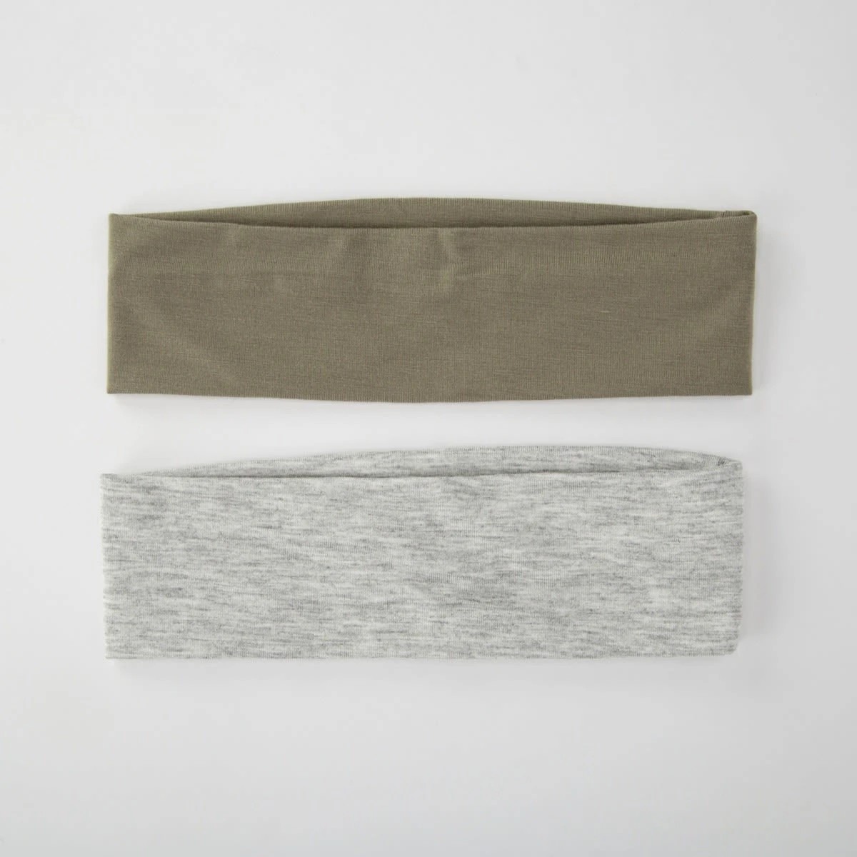 1 2 Pack Stretch Fabric Headband - Khaki and Grey, 1 of 5