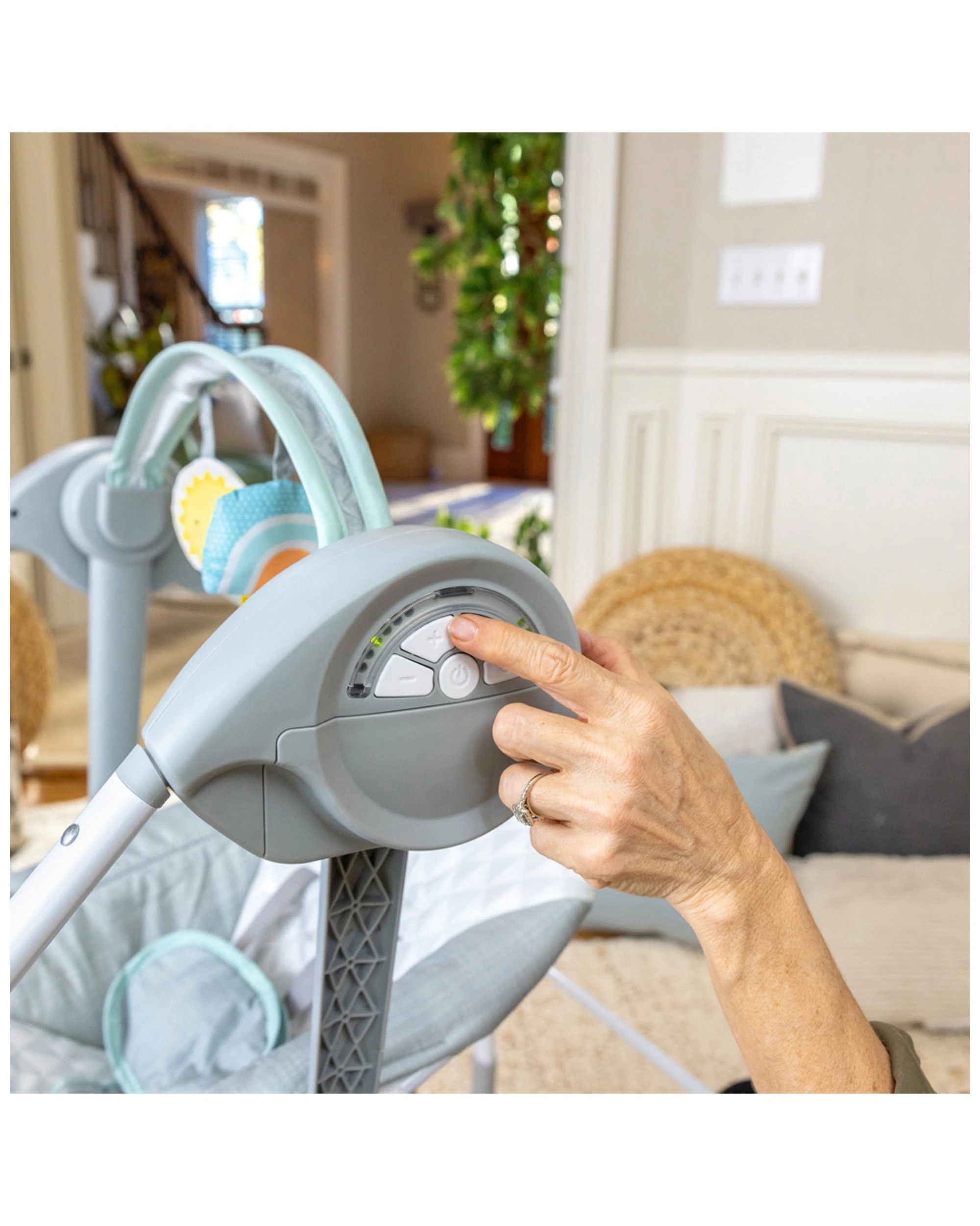 4 Ingenuity Sun Valley Milestone Portable Baby Swing Suitable From 0m+
 - Grey, 4 of 5