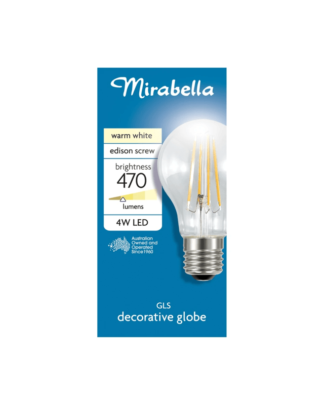 Mirabella 4W LED Filament Warm White GLS G