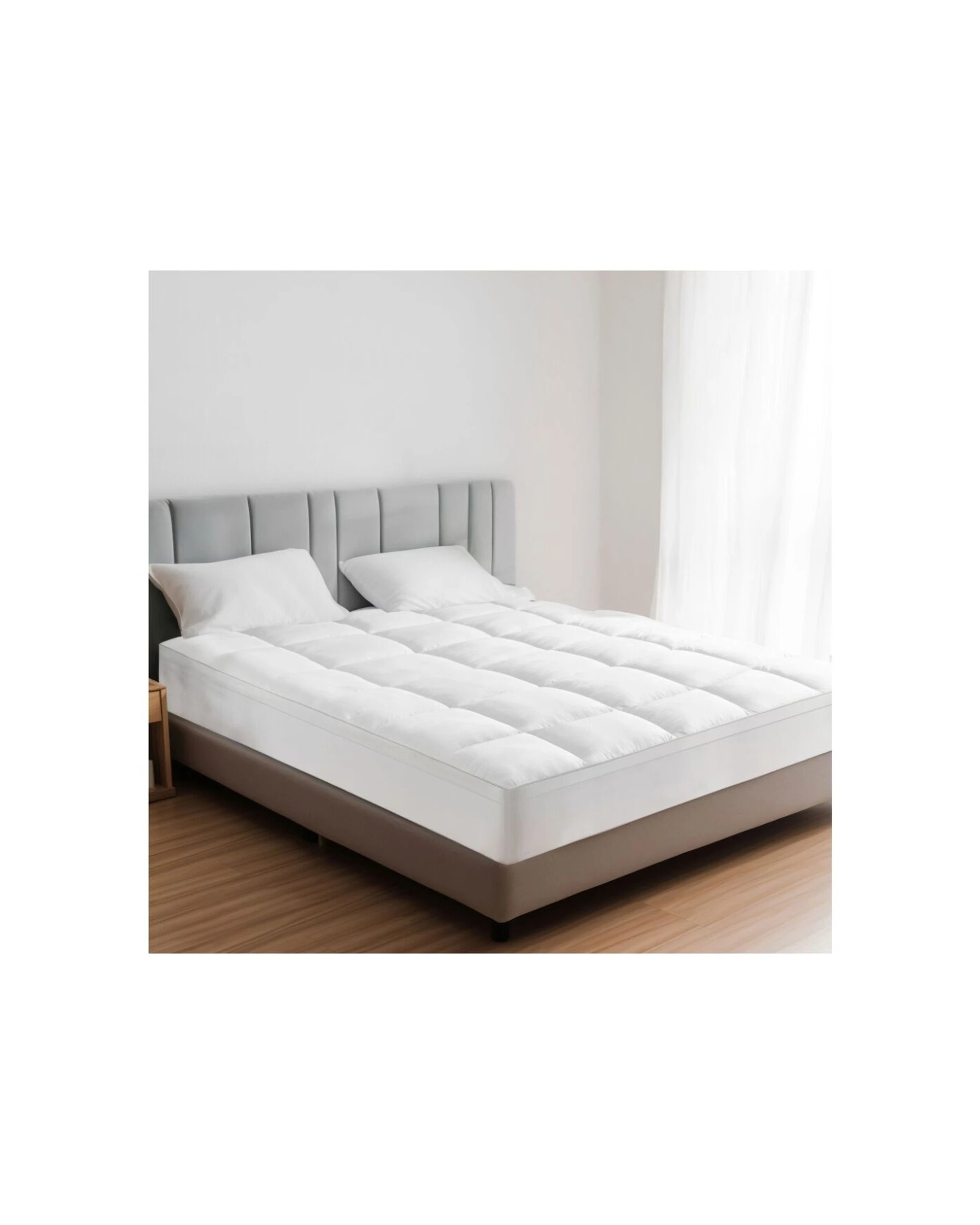 3 Grosvenor House 1000GSM Luxury Comfortable Mattress Topper King Single Bed 300TC - White, 3 of 3
