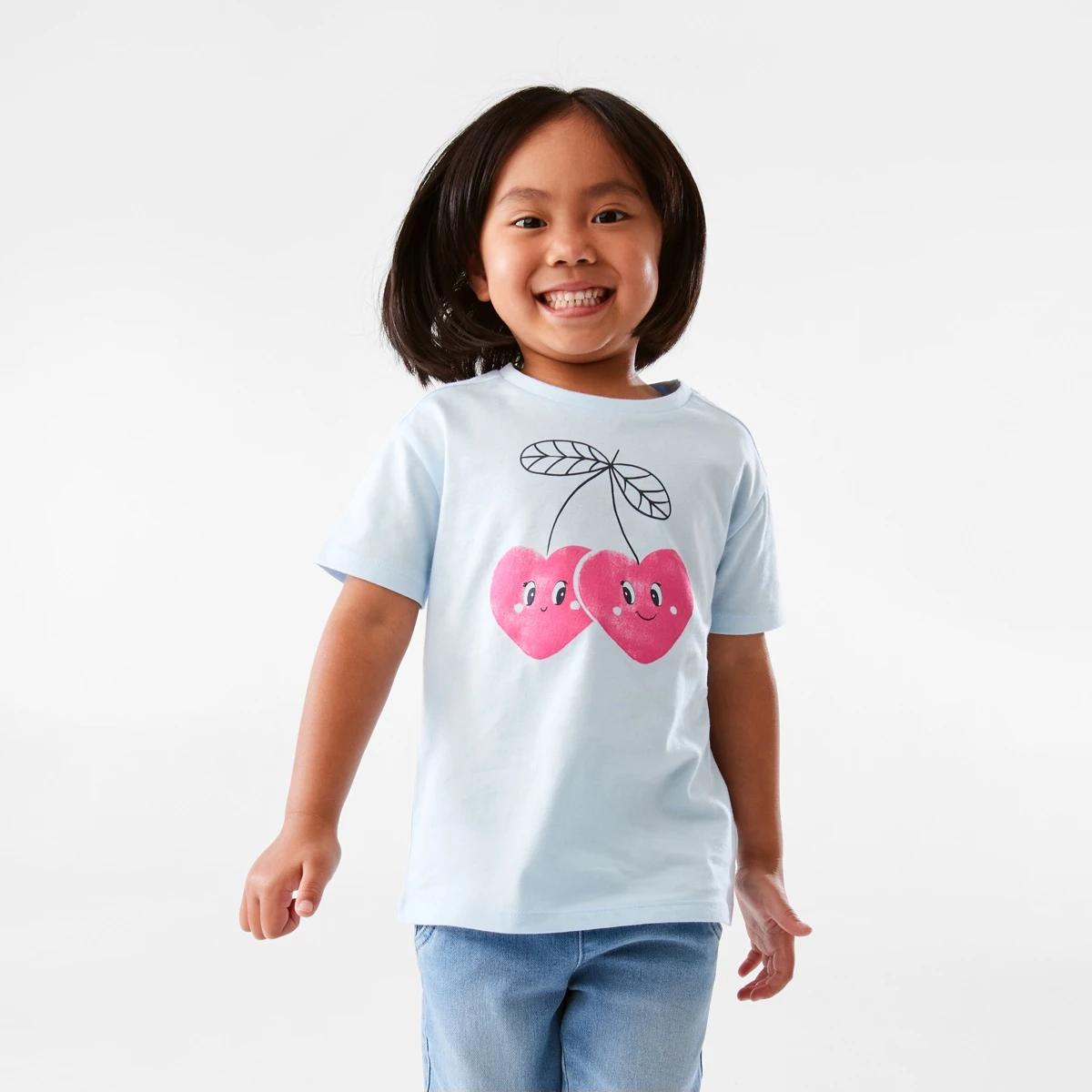 1 Short Sleeve Print T-shirt Blu Cherry, 1 of 8