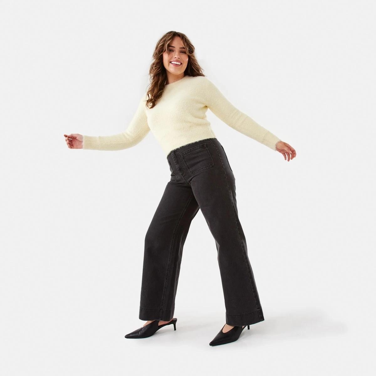 3 Wide Leg Pocket Jeans BLACK WASH, 3 of 7