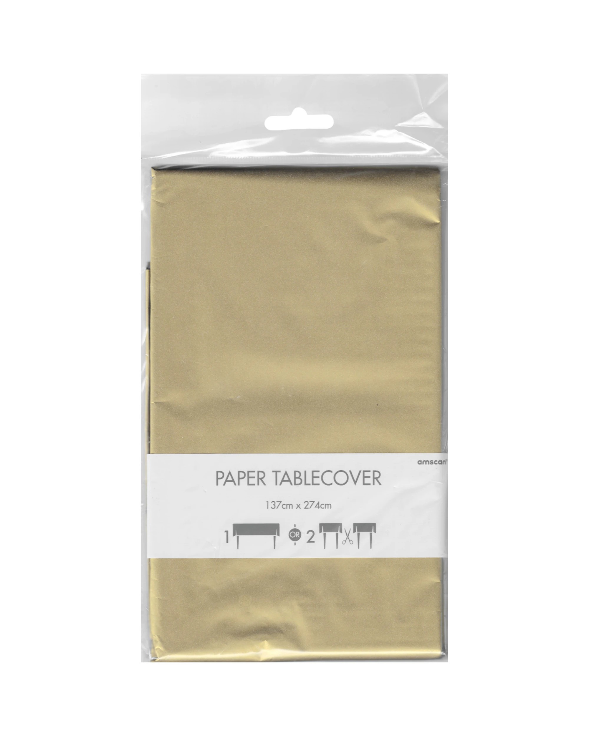 3 Amscan Inc. Rectangle Paper Tablecloth - Gold, 3 of 4