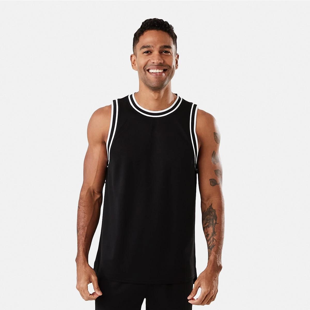 1 Active Mens Basketball Tank Black, 1 of 6