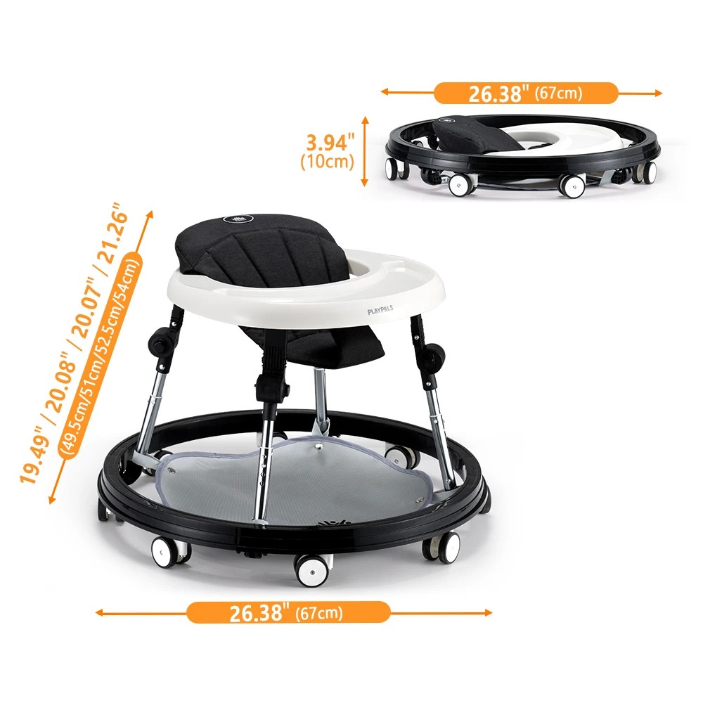 2 Playpals 3-IN-1 Baby Walker Adjustable Stroller Activity Kids Ride On Toy - Black, 2 of 3