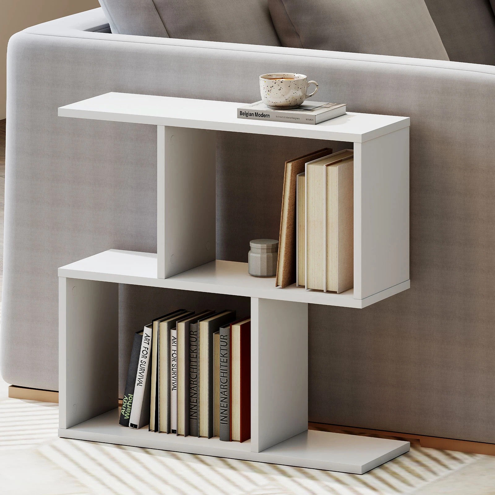 7 Levede Slim Side Table Two-Tier - White, 7 of 9