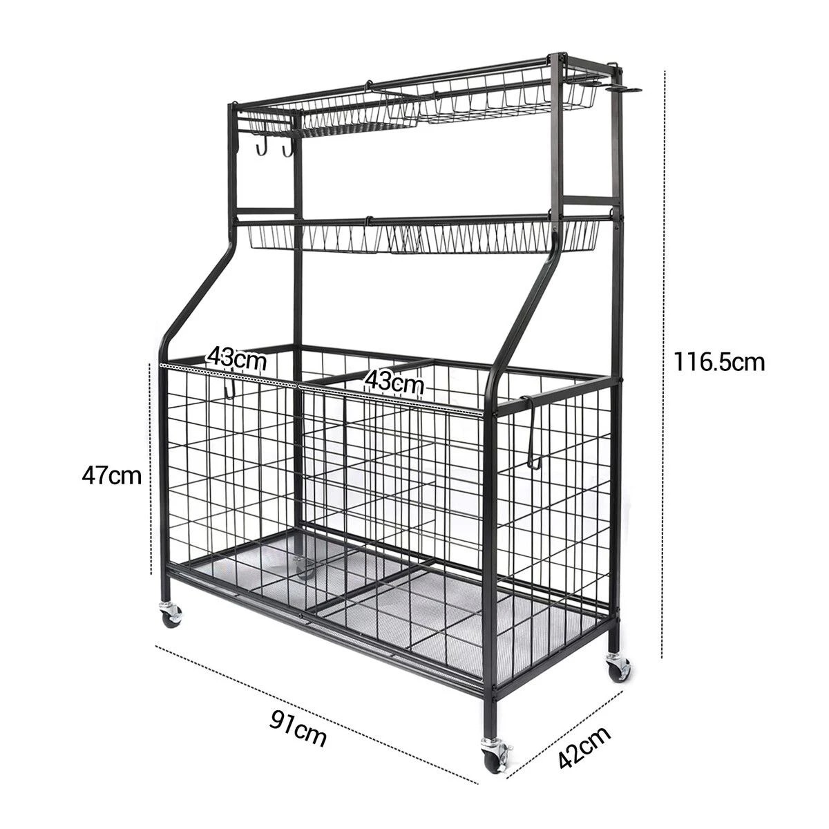 2 Ausway All-in-one Ball Storage Rack Gym Sports Equipment Garage Organiser, 2 of 4