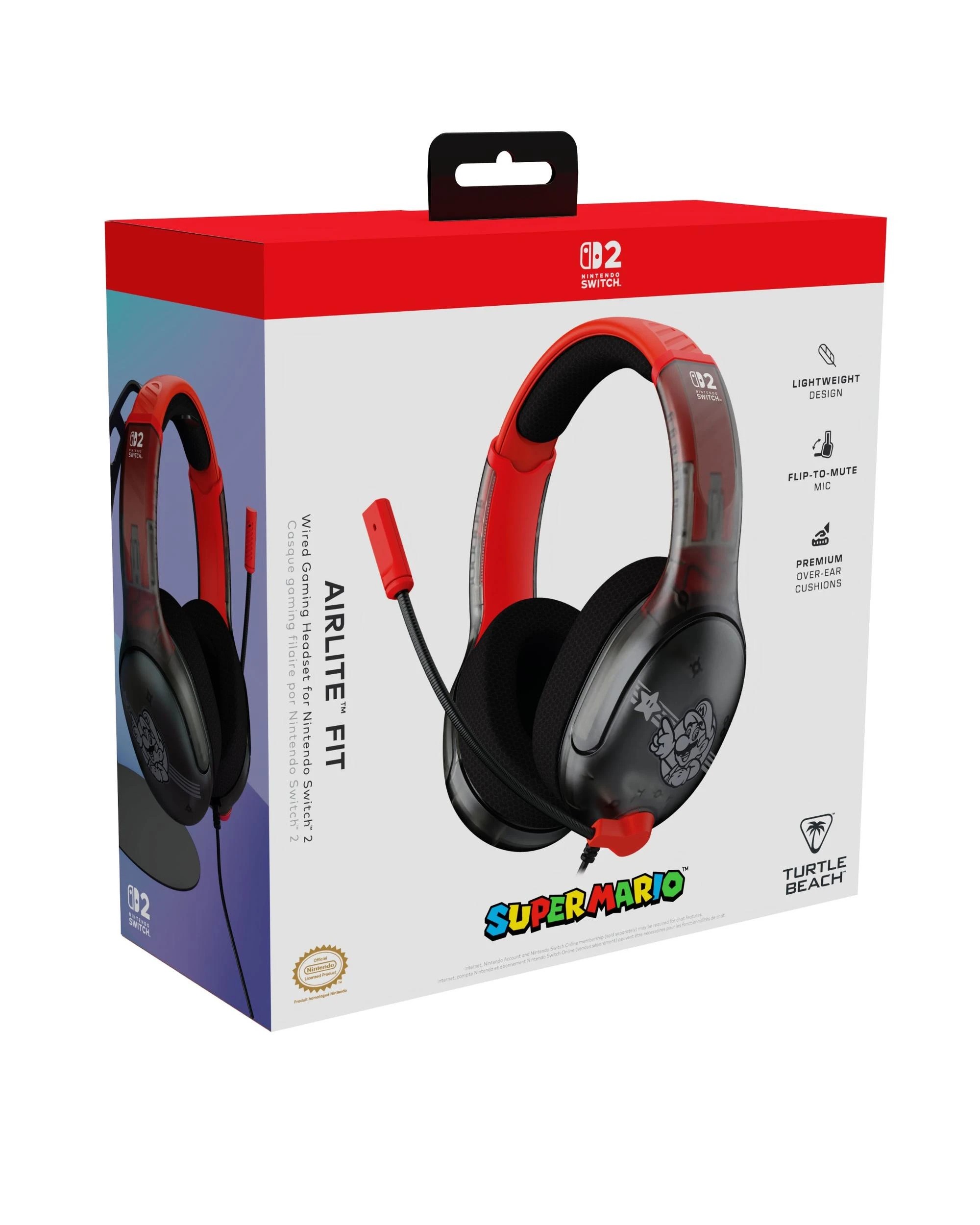 1 Turtle Beach Airlite Fit Wired Gaming Headset for Nintendo Switch 2 - Mario Star, 1 of 8