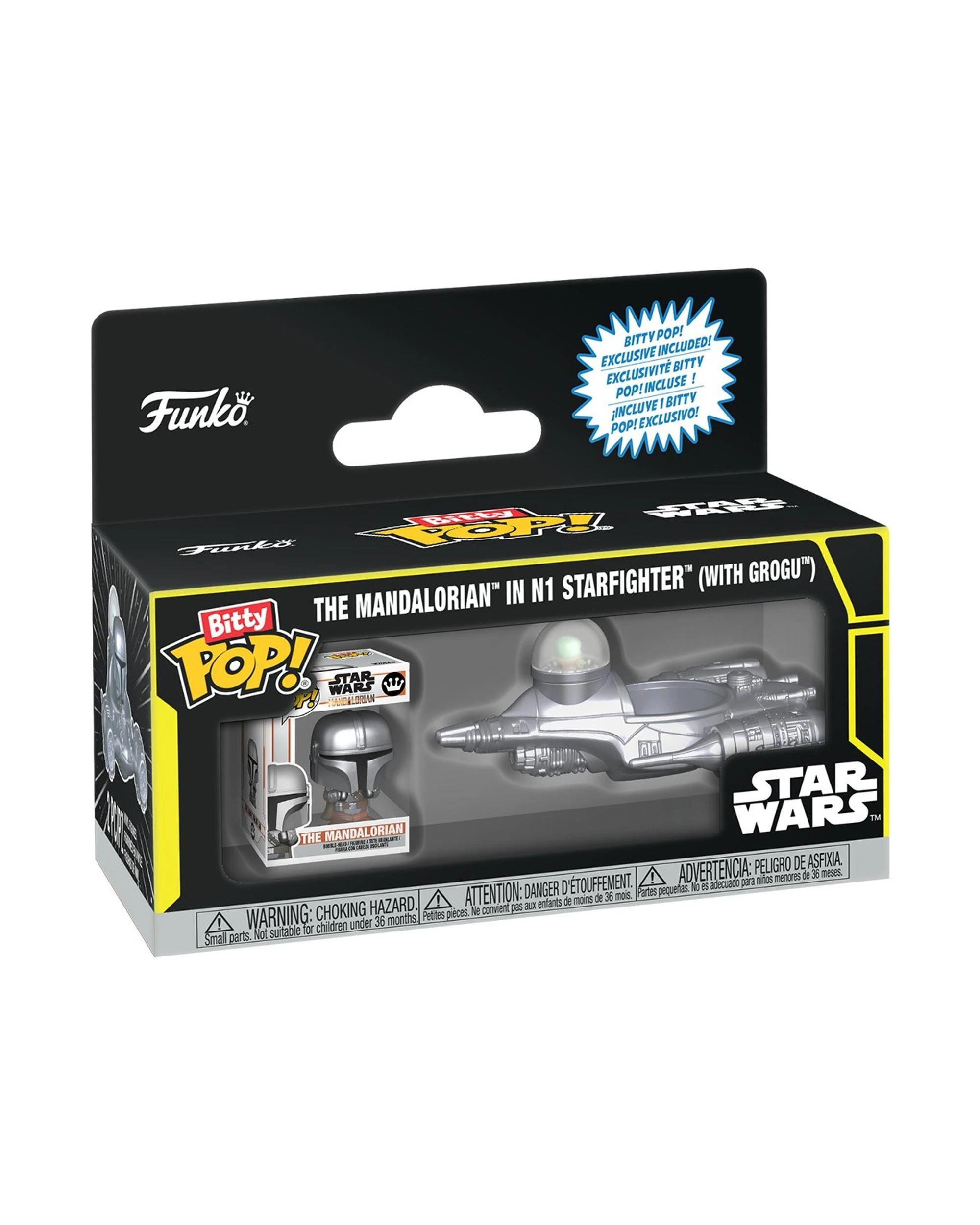 1 Star Wars The Mandalorian in N1 Starfighter - With Grogu -  Bitty POP! Ride Funko POP! Vinyl, 1 of 3