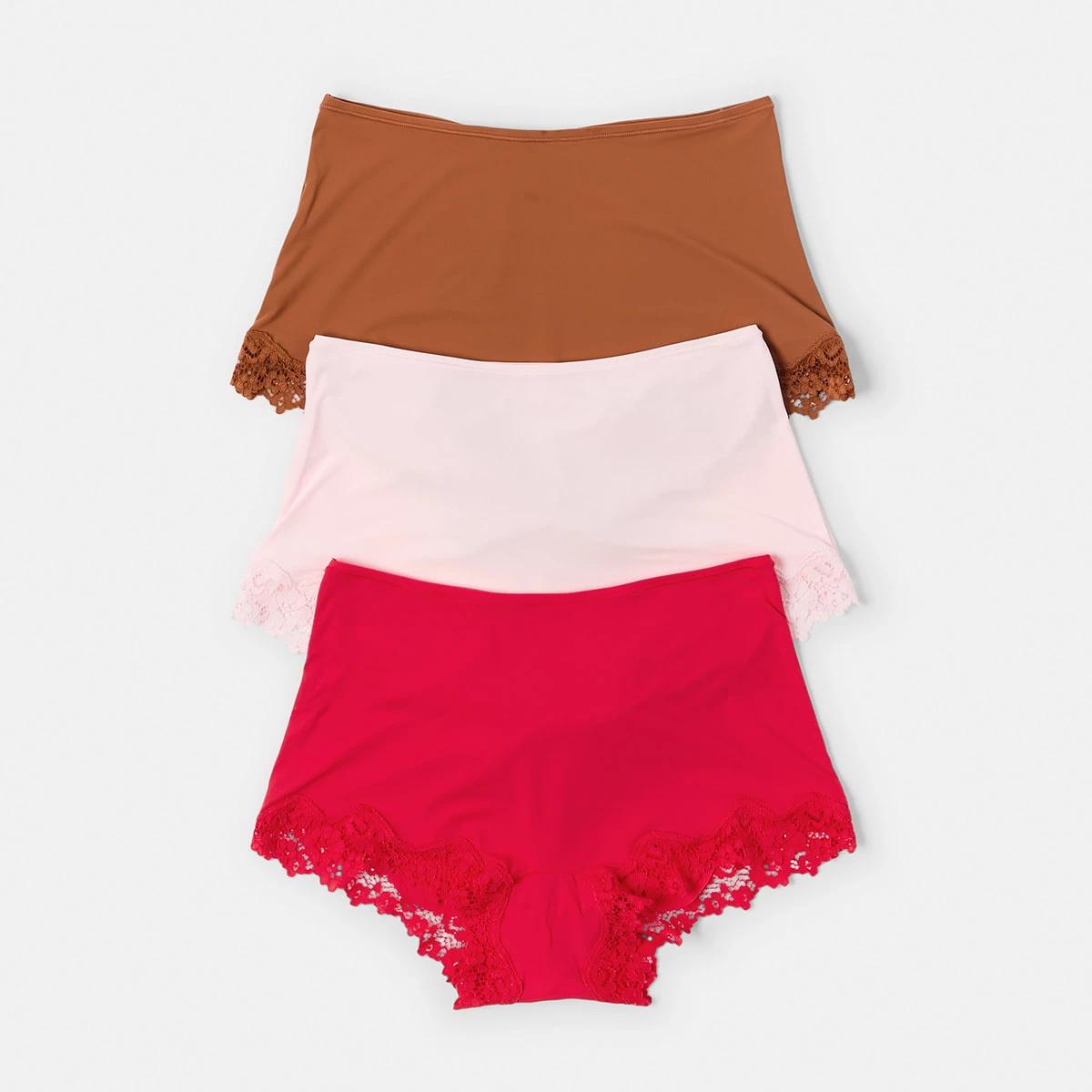 1 3 Pack Super Soft Lace Boyshorts Ba Tr Bb, 1 of 10