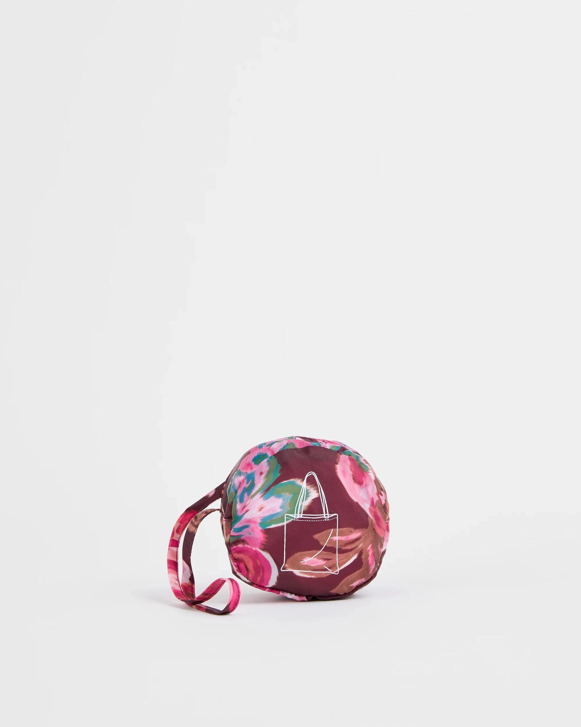 3 Target Fold Up Shopper Tote Bag FLORAL BATIQ BURGUNDY, 3 of 3