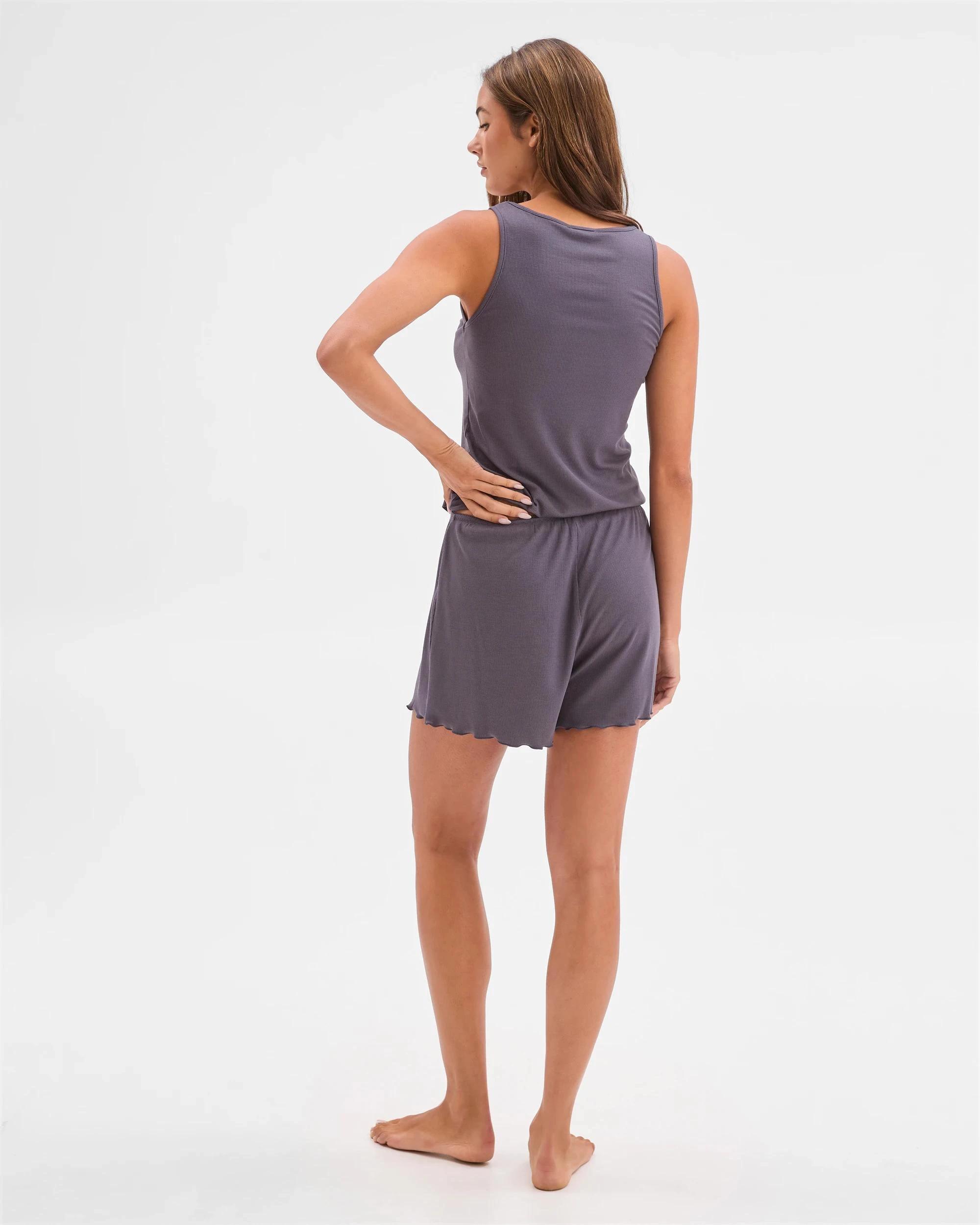 6 Lily Loves Ribbed Sleep Shorts CHARCOAL, 6 of 6