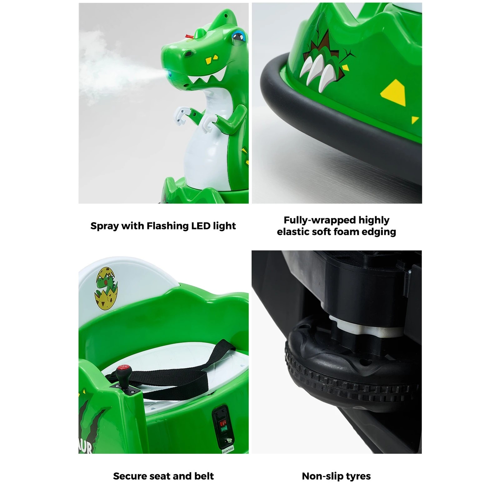 8 Mazam Kids Ride On Car Bumper Electric Cars Toy Remote Control Spray Led Trex
 - Green, 8 of 10