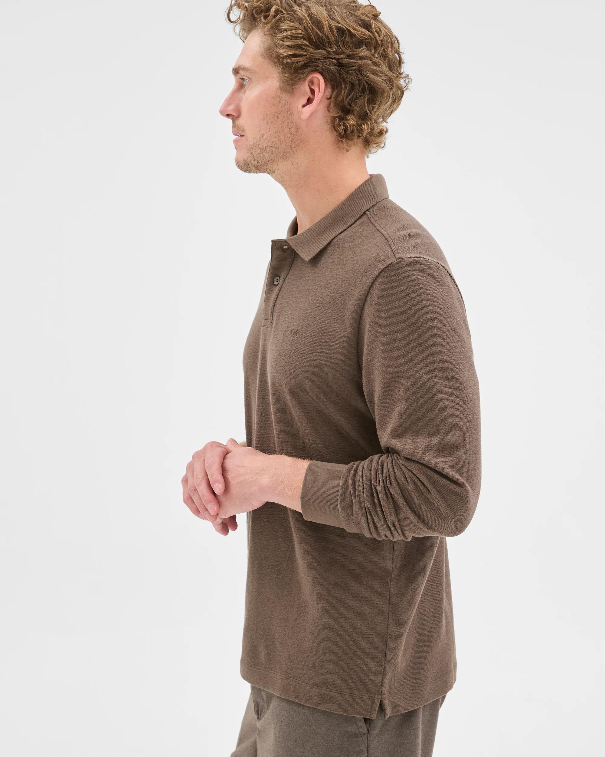 5 Target Man Australian Cotton Blend Boucle Polo Top BLACK OLIVE, 5 of 7