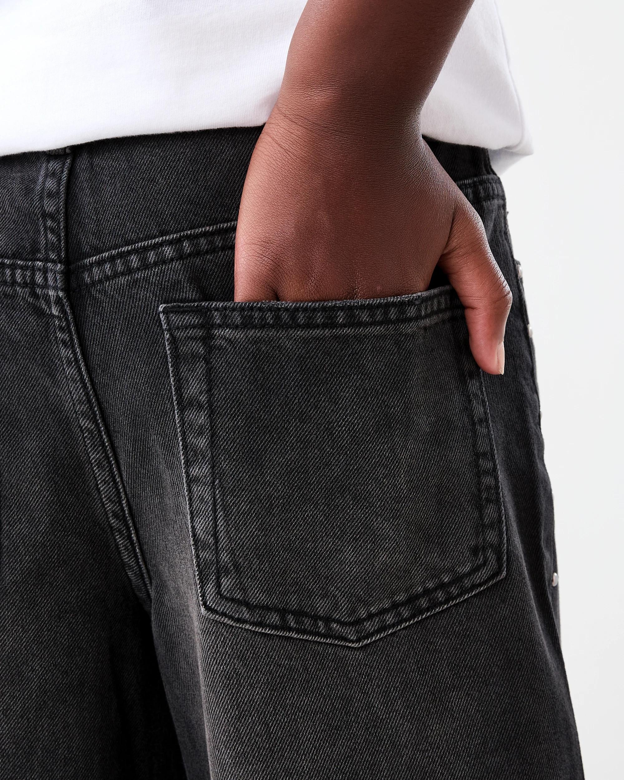 6 Stud Detail Wide Leg Jeans Blk Denim, 6 of 7