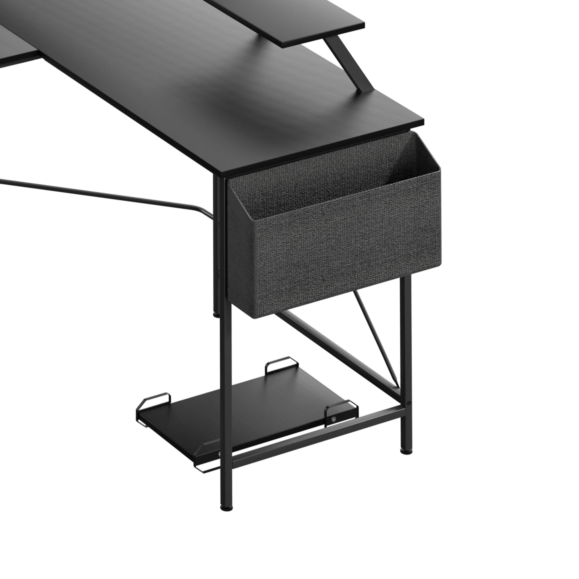 4 Levede L-shapd Computer Desk - Black, 4 of 7